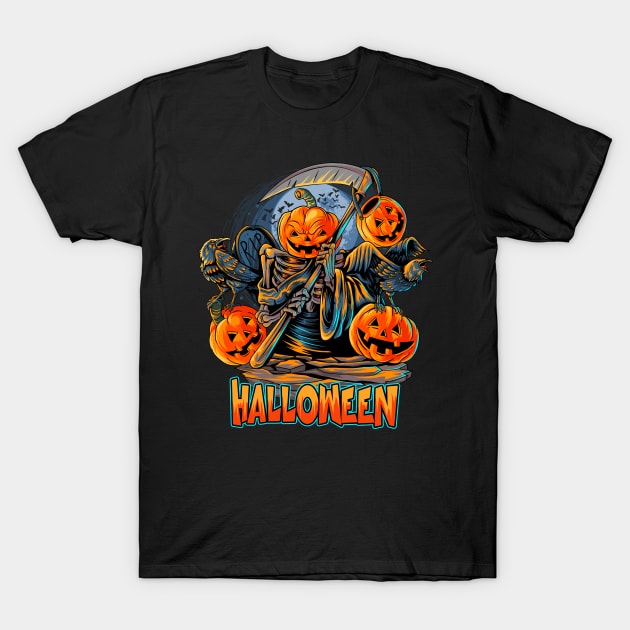 Angel of Death Halloween Jack-o-lanterns T-Shirt by PosterpartyCo